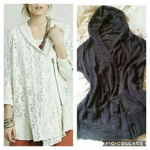 Free People Doiley Cardigan Zip Up Jacket